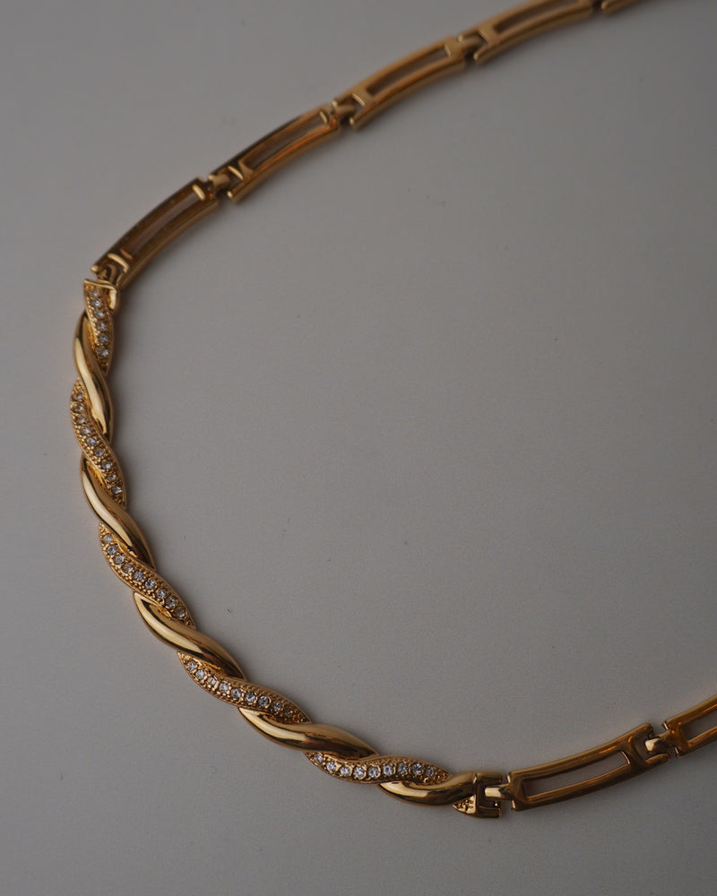 Vintage Twisted Pave Necklace