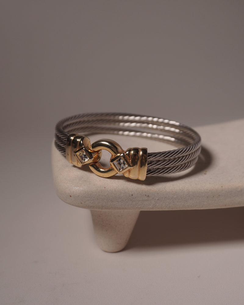 Vintage Two Tone Cable Hook Bracelet