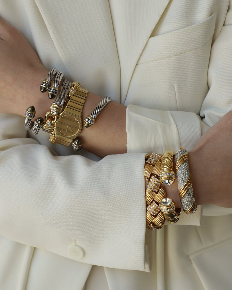 Vintage Two Tone Cable Hook Bracelet