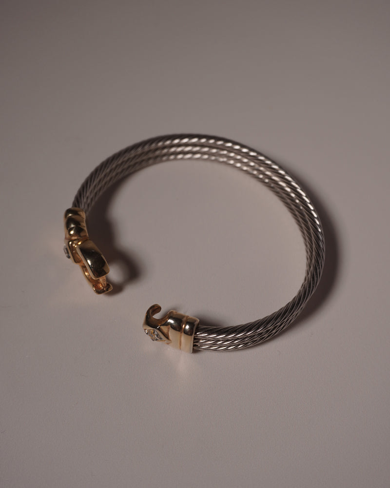 Vintage Two Tone Cable Hook Bracelet
