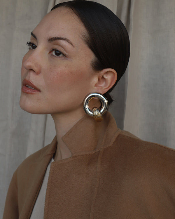 Vintage Two Tone Oversized Earrings