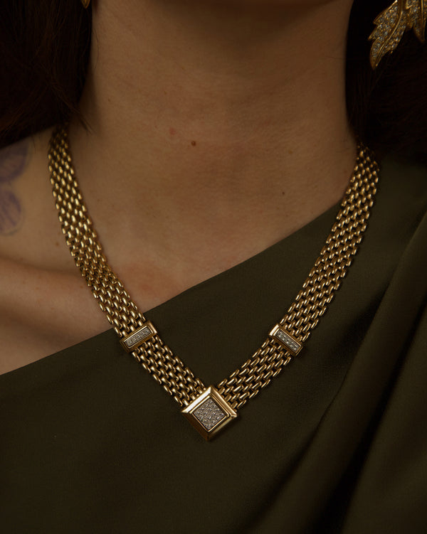 Vintage Watchlink "V" Necklace