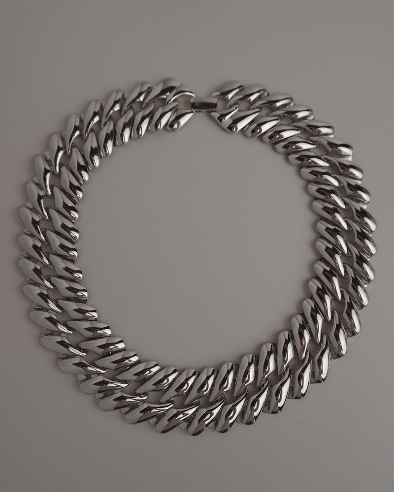 VINTAGE WIDE LINK SILVER NECKLACE