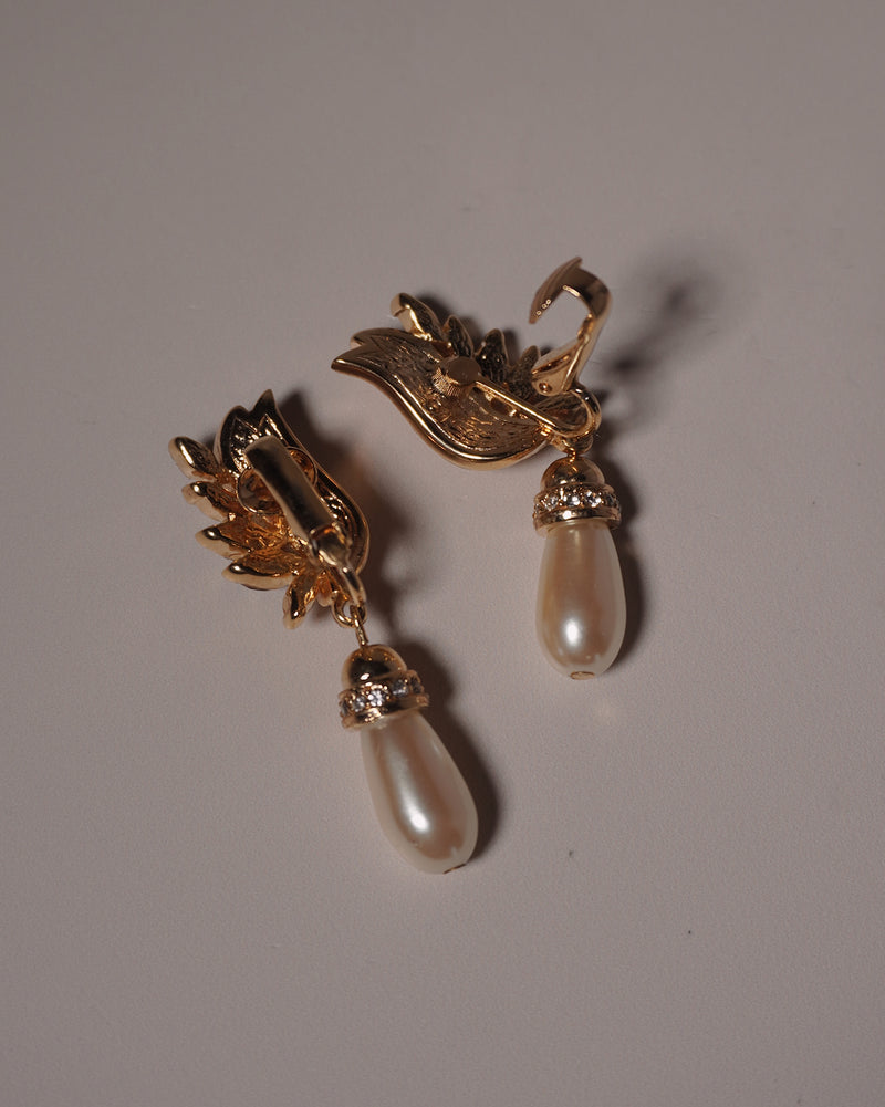 Vintage Winged Sapphire Drop Earrings
