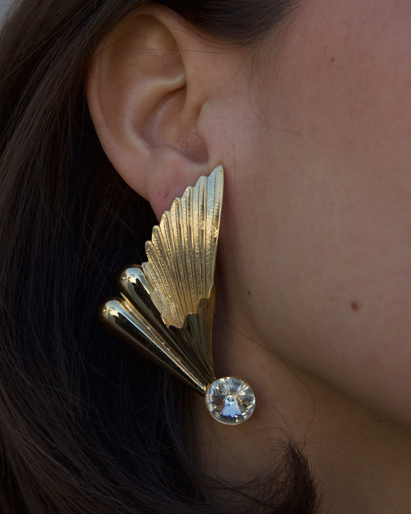 Vintage Winged Statement Earrings