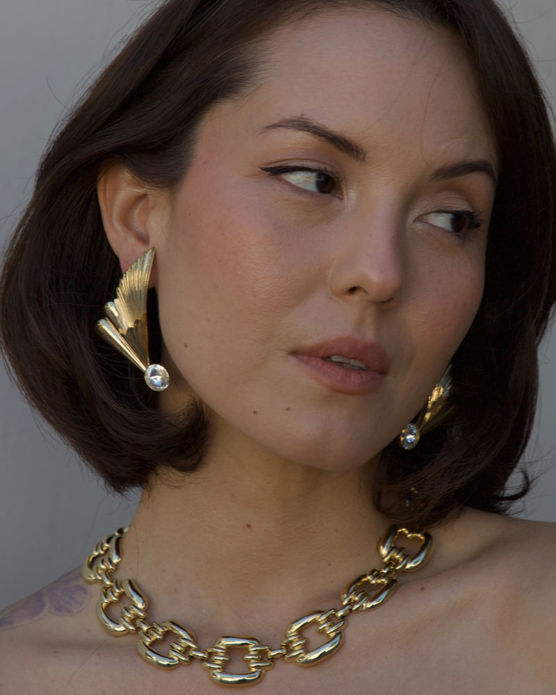 Vintage Winged Statement Earrings