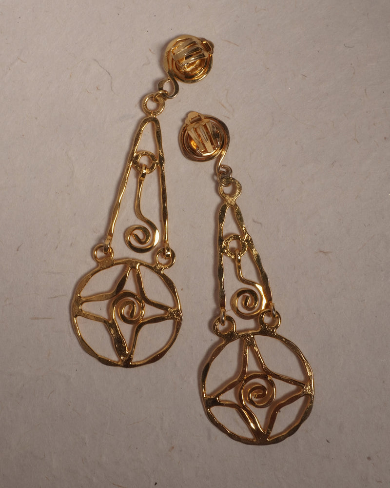 Vintage Wired Etruscan Statement Earrings