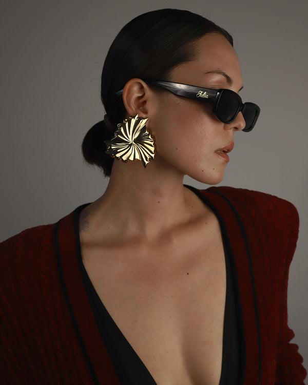 Vintage XL 80's Gold Statement Earrings