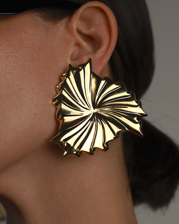 Vintage XL 80's Gold Statement Earrings