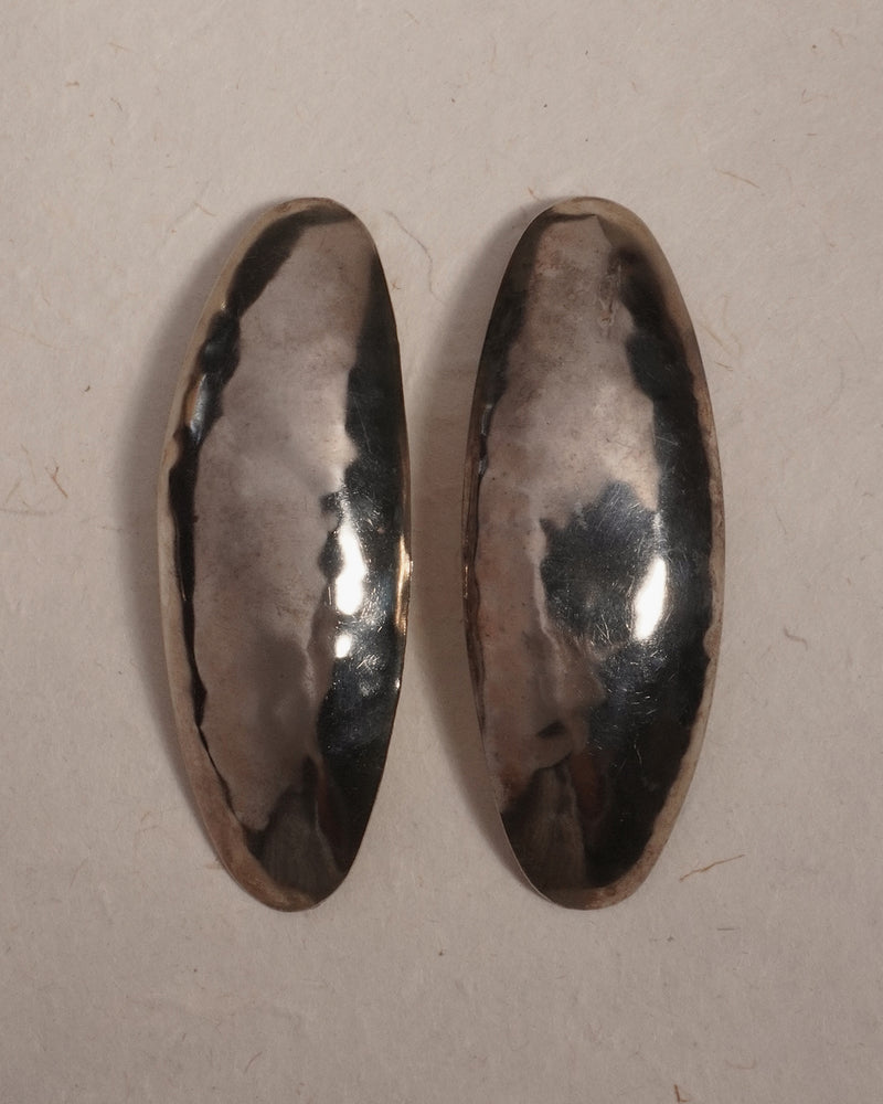 Vintage XL Oval Silver Statement Earrings