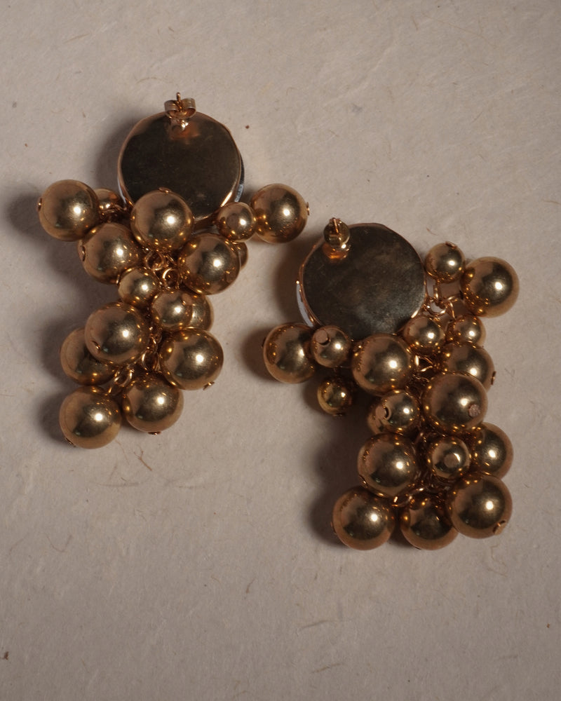 Vintage XL Rhinestone Ball Drop Earrings