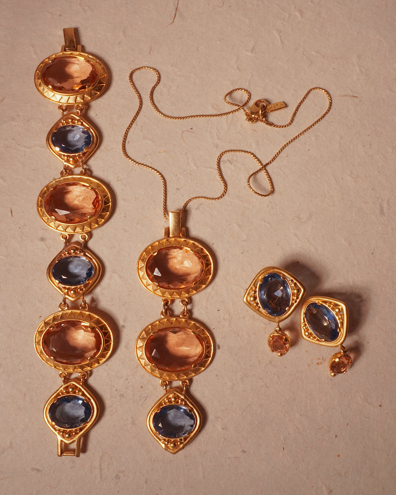 VINTAGE YSL PASTEL GLASS STONE SET