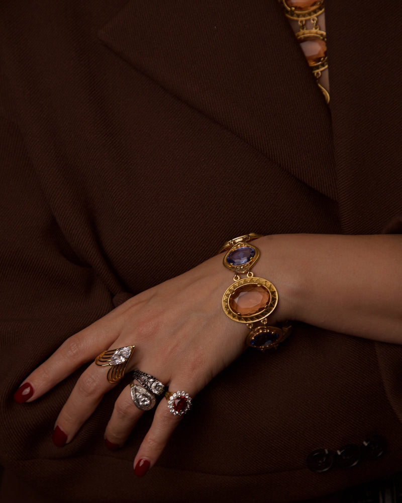 VINTAGE YSL PASTEL GLASS STONE SET