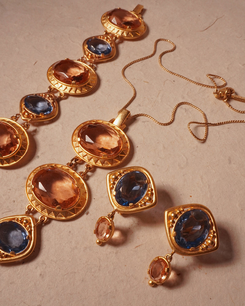 VINTAGE YSL PASTEL GLASS STONE SET