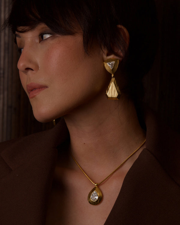 VINTAGE YVES SAINT LAURENT BRUSHED GOLD SET