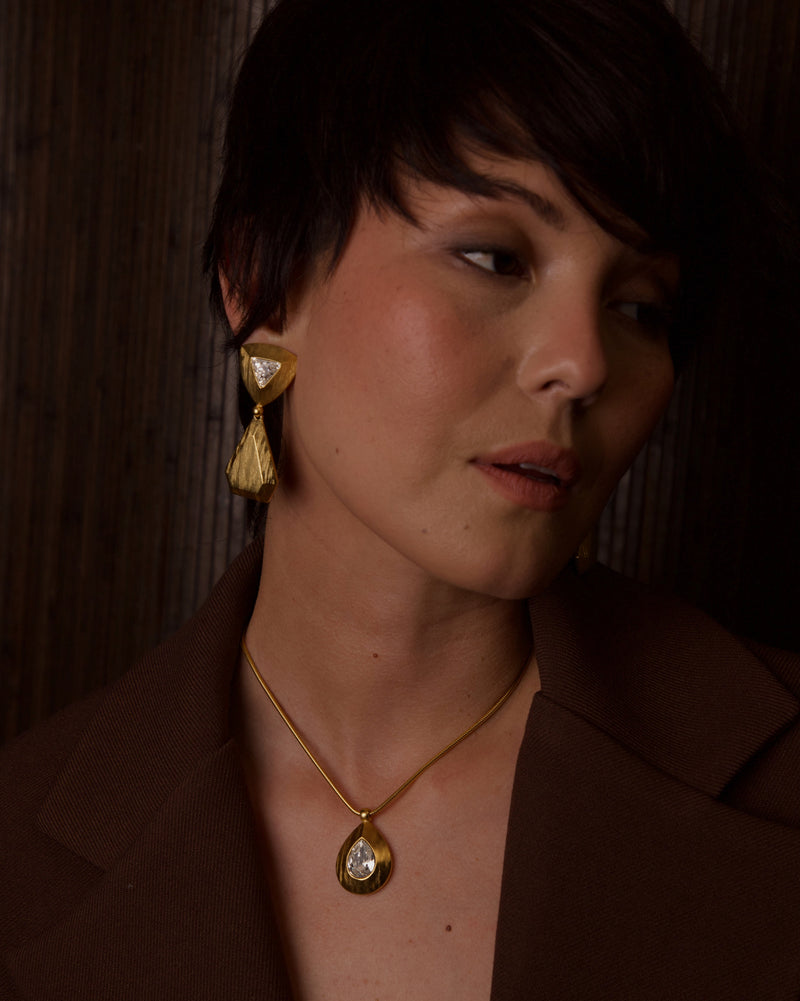 VINTAGE YVES SAINT LAURENT BRUSHED GOLD SET