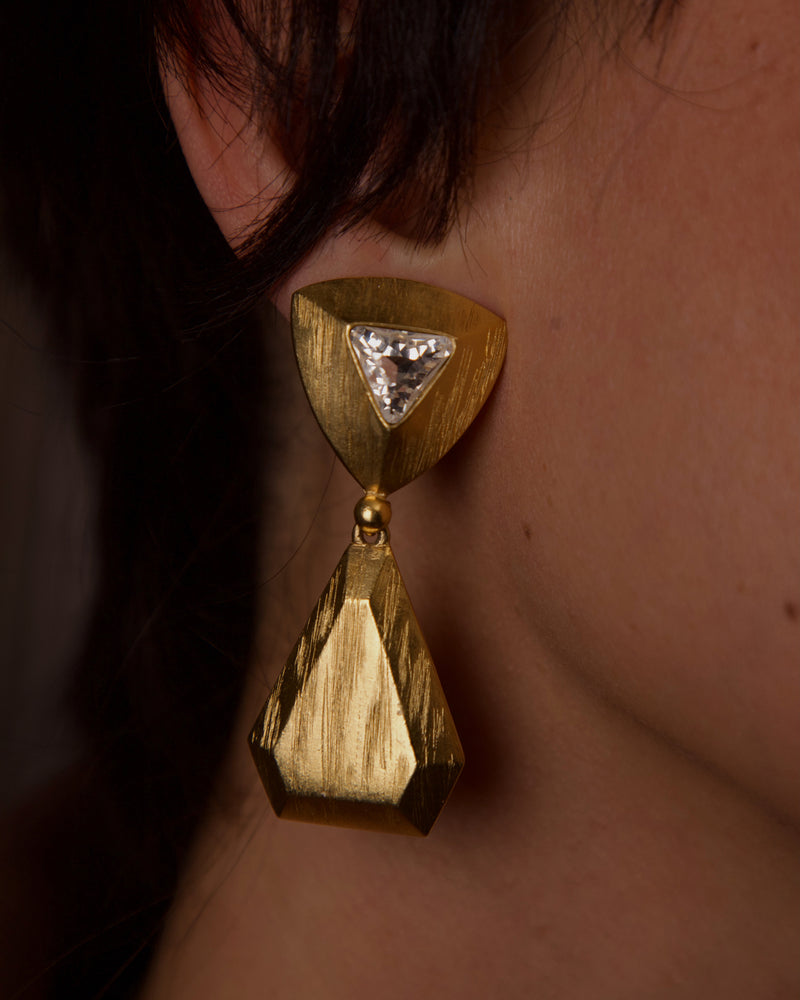 VINTAGE YVES SAINT LAURENT BRUSHED GOLD SET