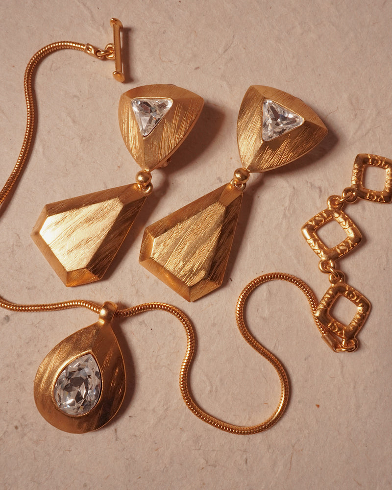 VINTAGE YVES SAINT LAURENT BRUSHED GOLD SET