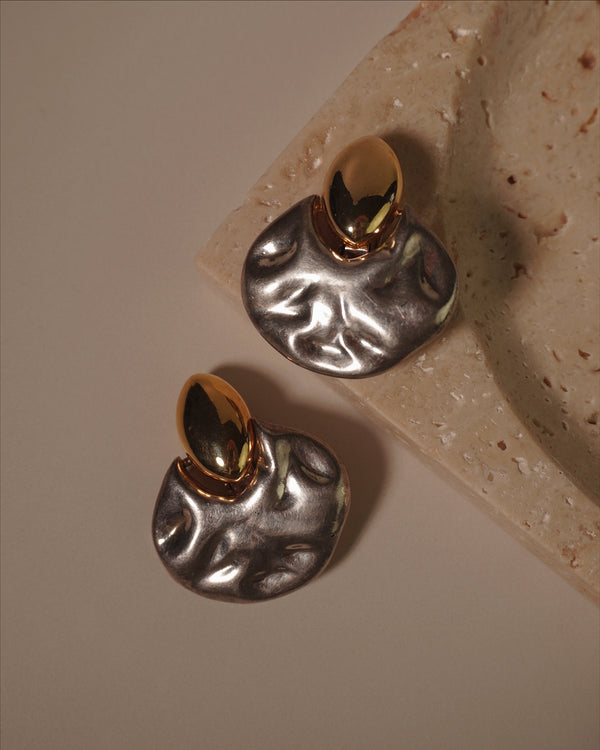 Vintage Abstract Two Tone Clip Ons