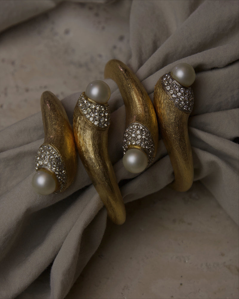 Vintage Abstract Faux Pearl Cuff