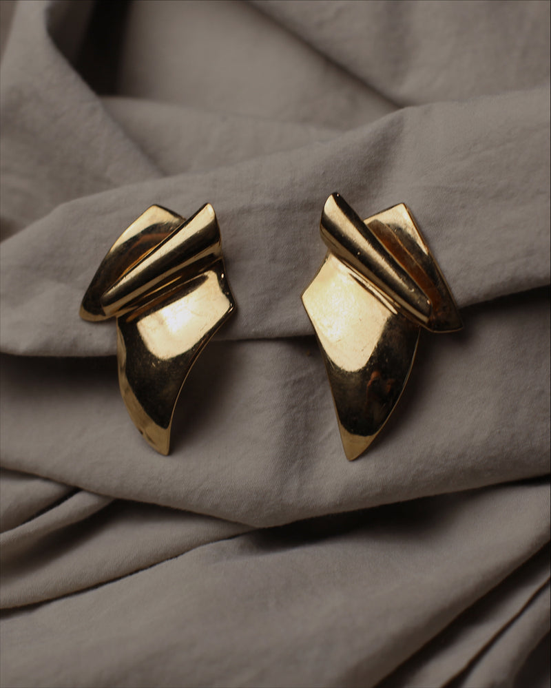 Vintage Abstract Gold Clip Ons