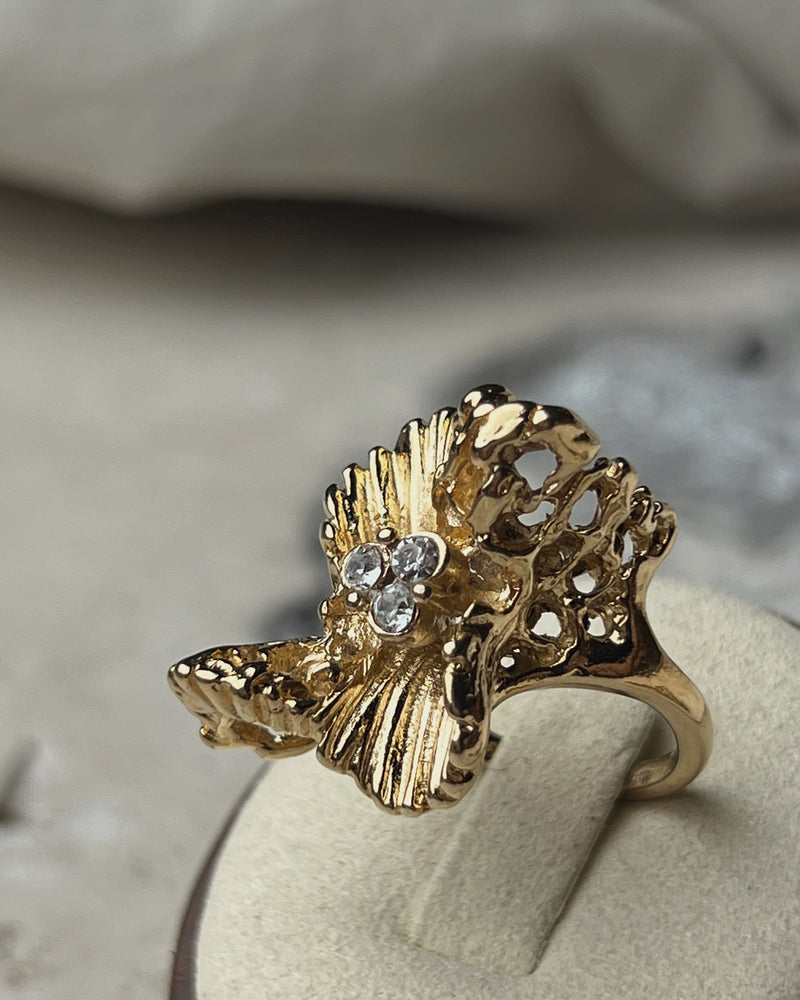 Vintage Abstract Gold Cocktail Ring