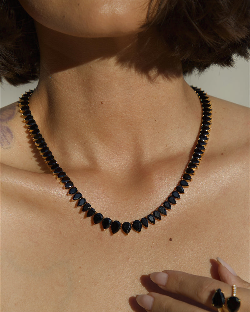 Ally Tennis Necklace (Black)