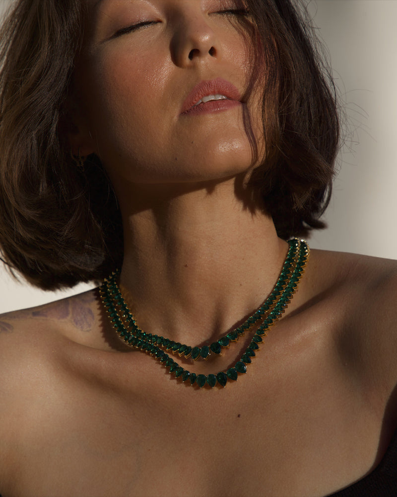 Ally Tennis Necklace (Emerald)