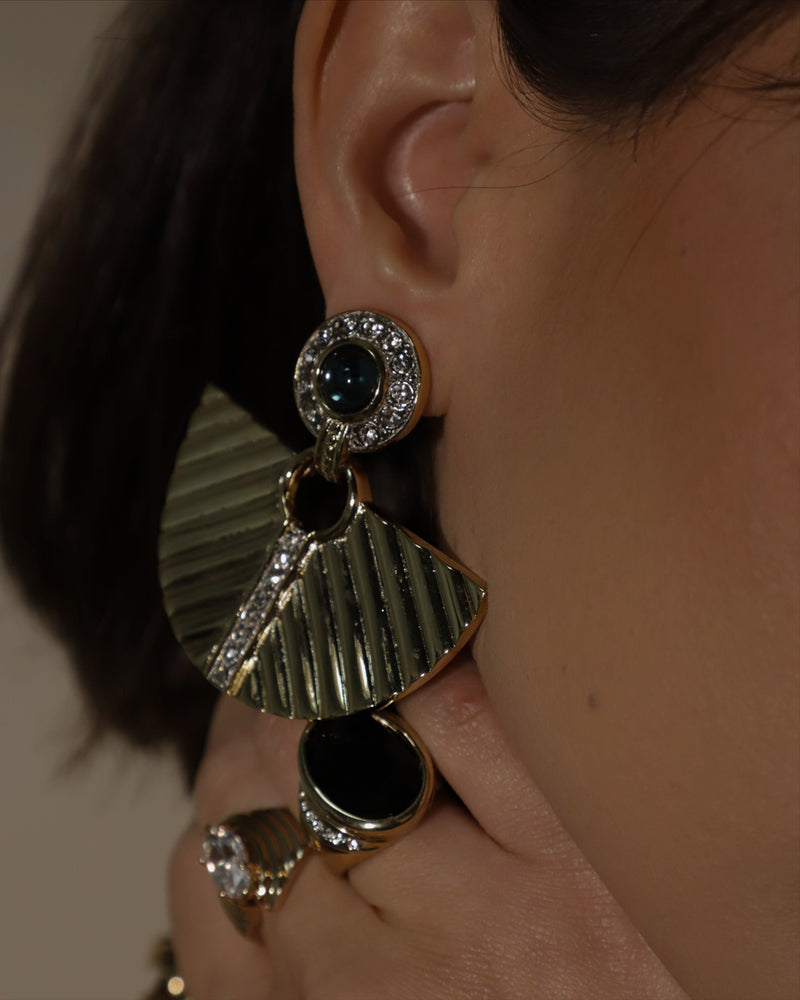 Vintage Art Deco Fan Earrings