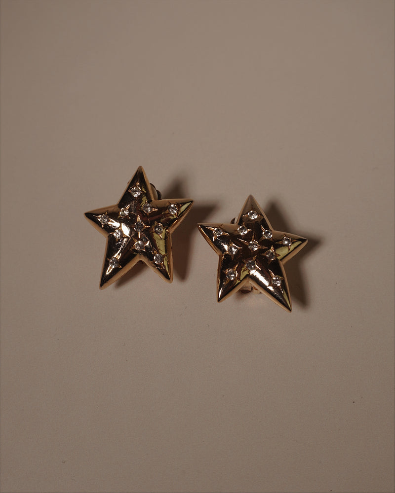 Vintage Bezeled Star Clip Ons