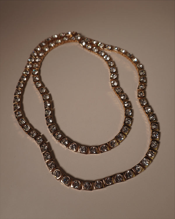 Vintage Bezeled Rhinestone Necklace