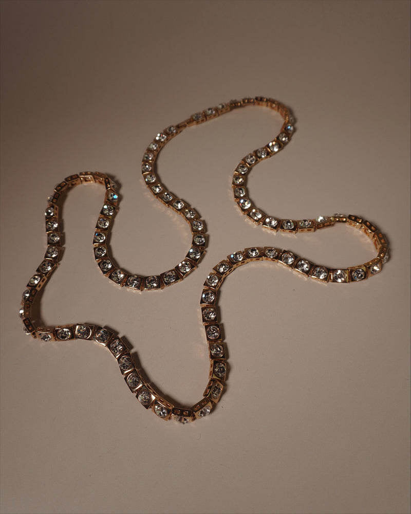 Vintage Bezeled Rhinestone Necklace