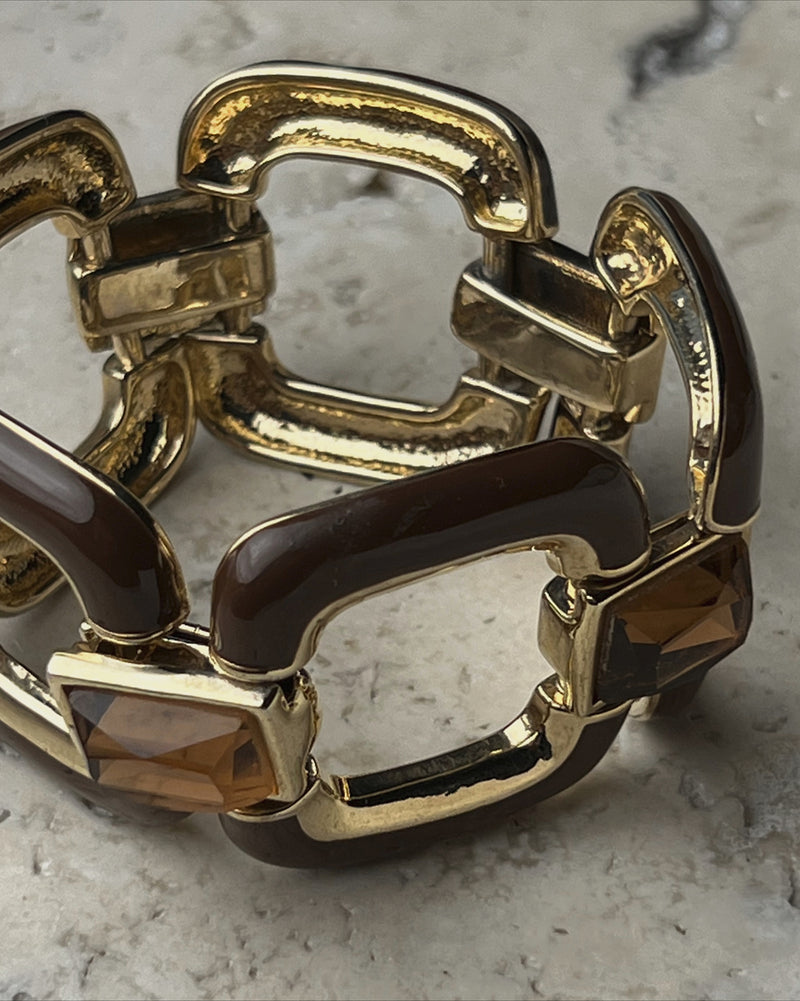 Vintage Brown Enamel Bracelet