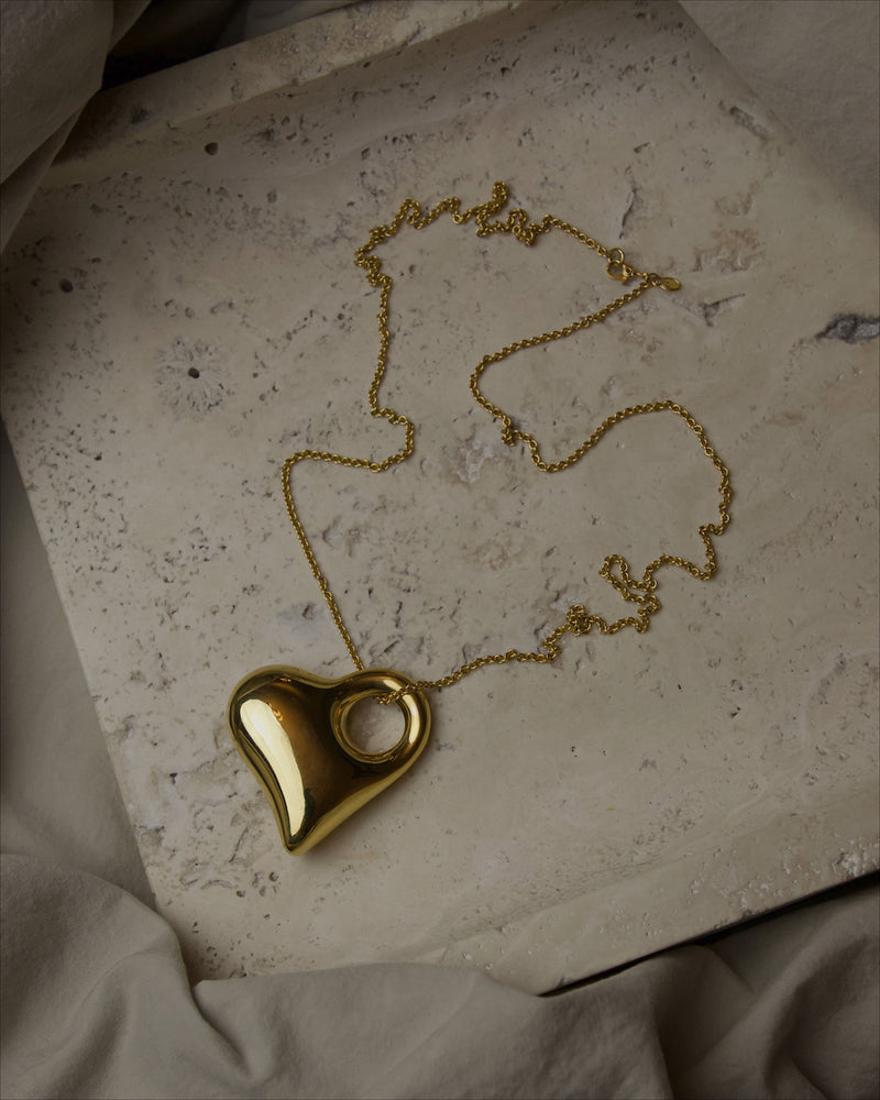 VIntage Bubble Heart Pendant Necklace