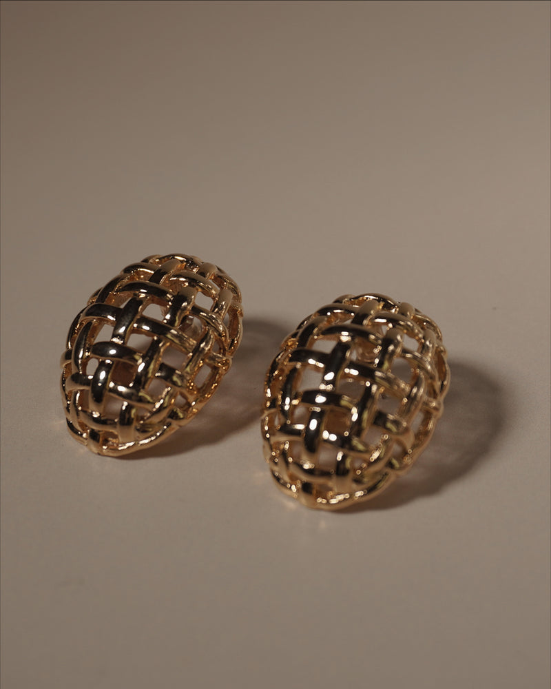 Vintage Caged Gold Earrings