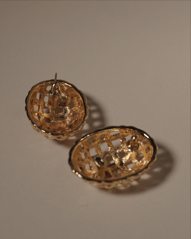 Vintage Caged Gold Earrings