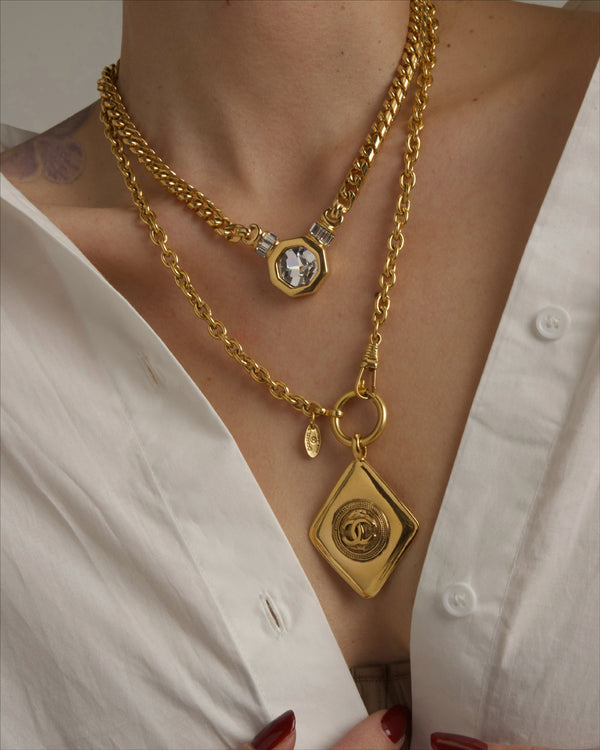 Vintage CHANEL Diamond Pendant Necklace
