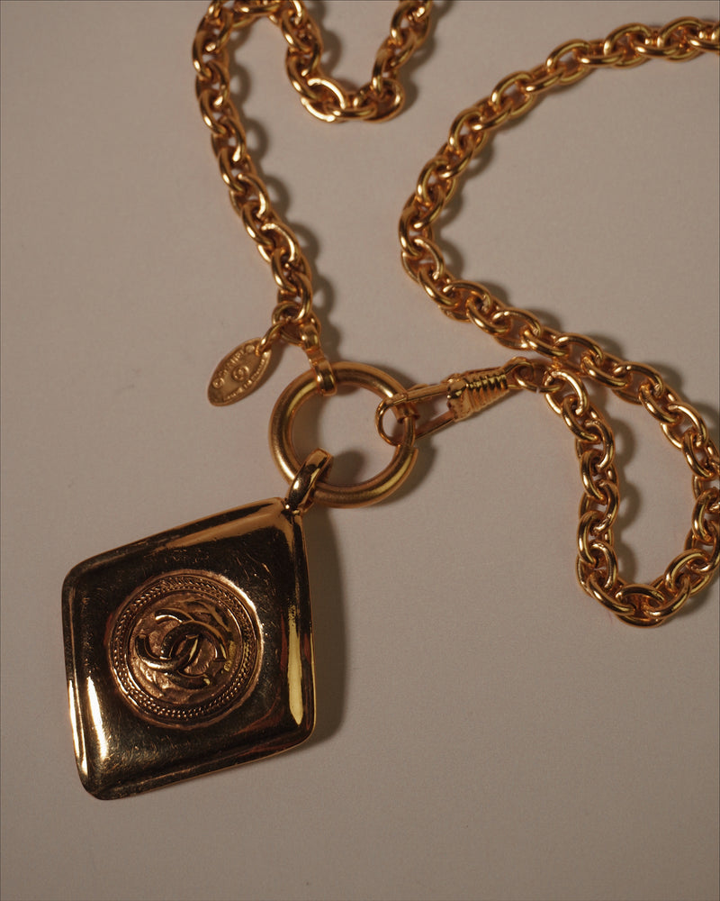 Vintage CHANEL Diamond Pendant Necklace