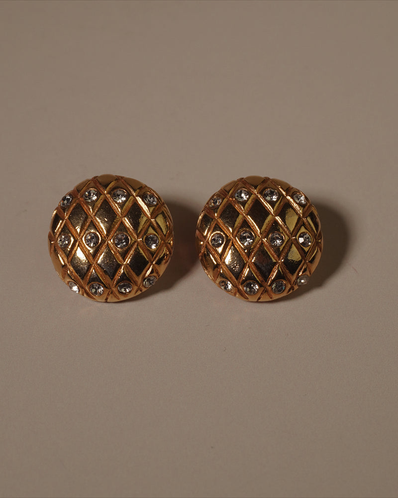 Vintage CHANEL Quilted Rhinestone Buttons