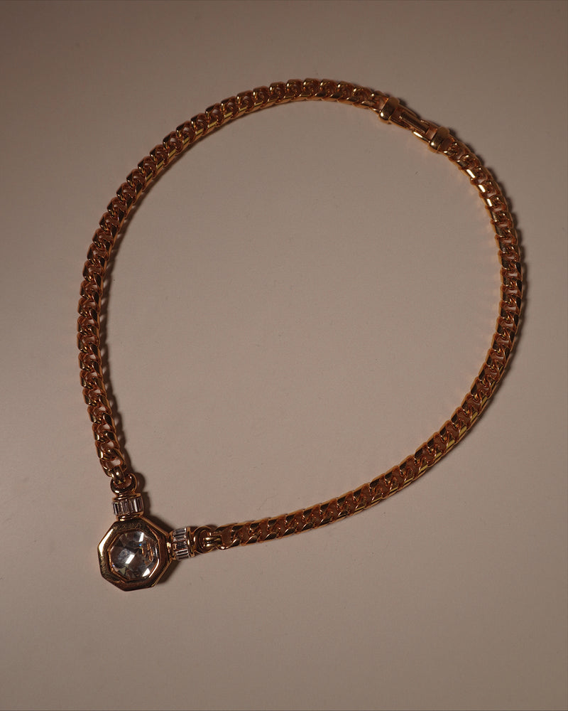 Vintage CZ Curb Link Necklace