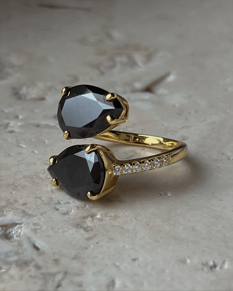 Cleo Wrap Ring (Black/Gold)