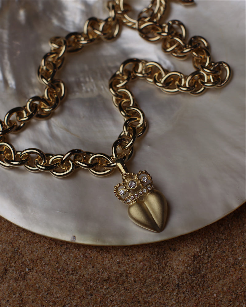 Vintage Crowned Heart Pendant
