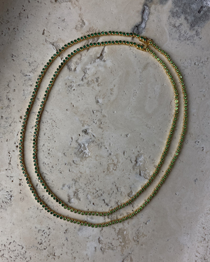 Dutch Tennis Necklace (Emerald)