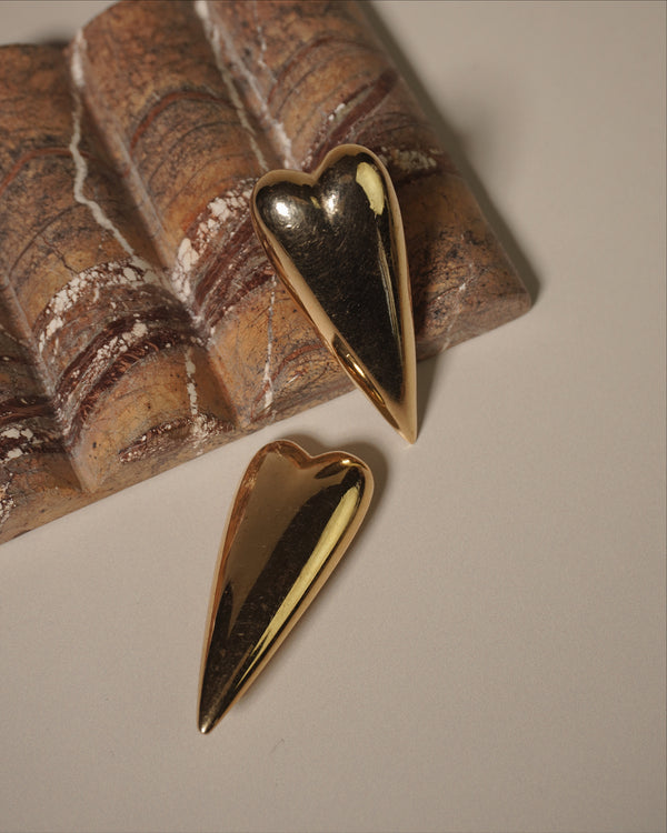 Vintage Elongated Heart Clip Ons