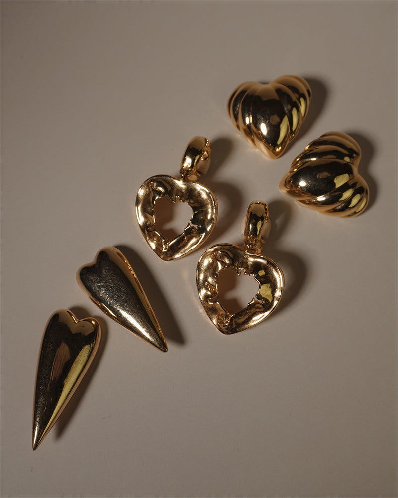 Vintage Elongated Heart Clip Ons