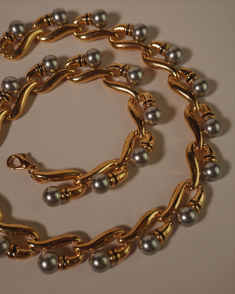 Vintage Etruscan Pearl Necklace