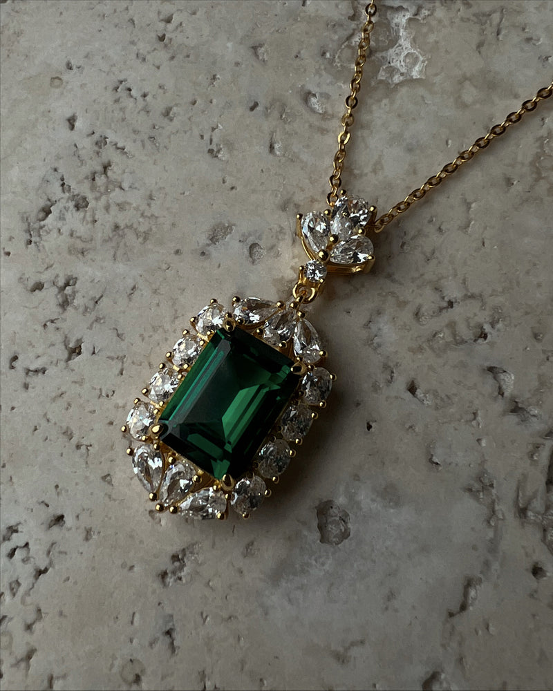 Eloise Pendant Necklace Emerald
