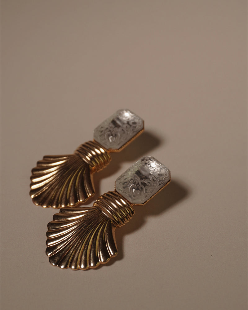 Vintage Gilded Art Deco Earrings