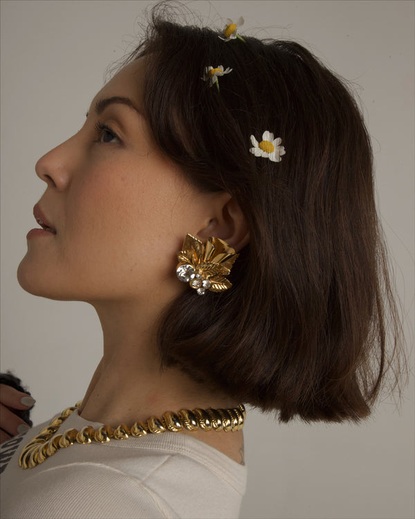 Vintage Floral Statement Earrings