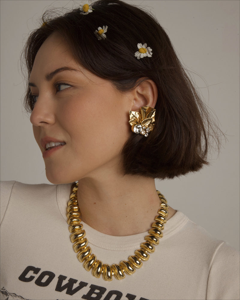 Vintage Floral Statement Earrings